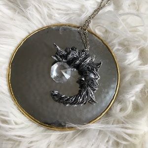 Silver Forest Moon Crystal Necklace